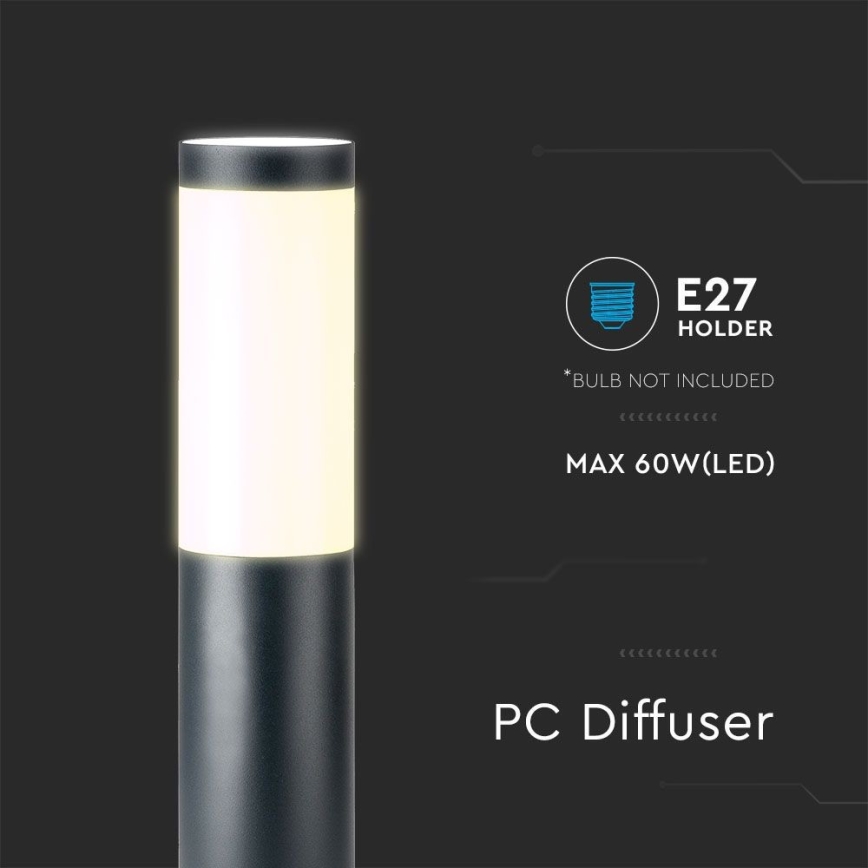 Outdoor lamp 1xE27/60W/230V IP44 110cm anthracite