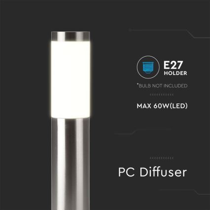 Outdoor lamp 1xE27/60W/230V IP44 110cm matte chrome