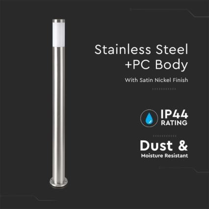 Outdoor lamp 1xE27/60W/230V IP44 110cm matte chrome
