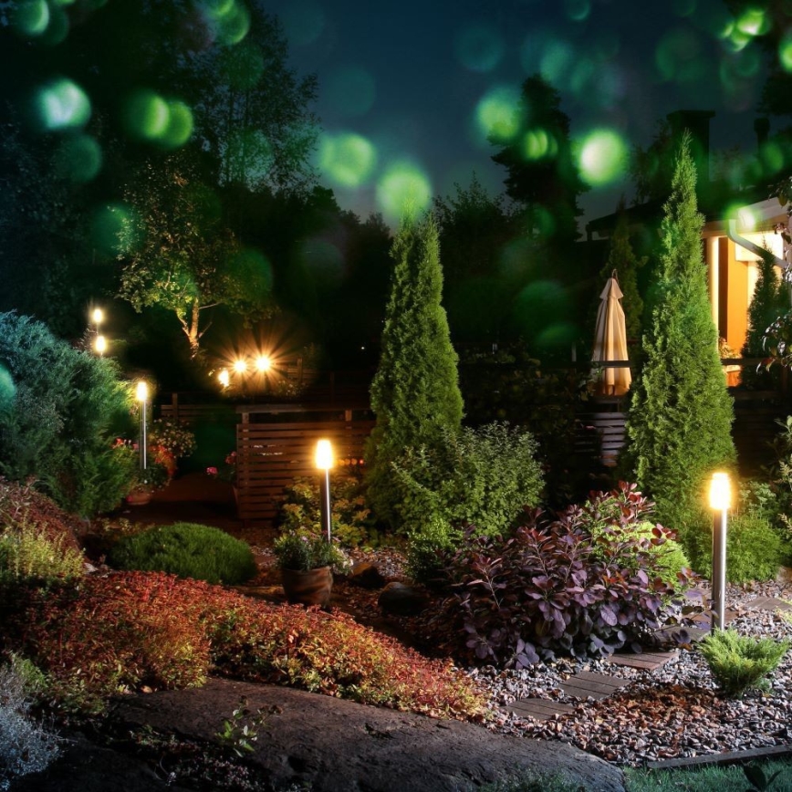 Outdoor lamp 1xE27/60W/230V IP44 110cm matte chrome