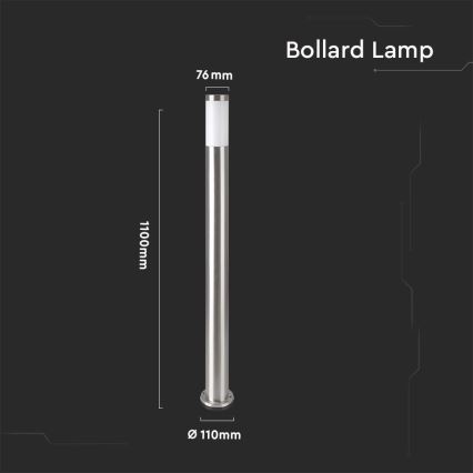 Outdoor lamp 1xE27/60W/230V IP44 110cm matte chrome