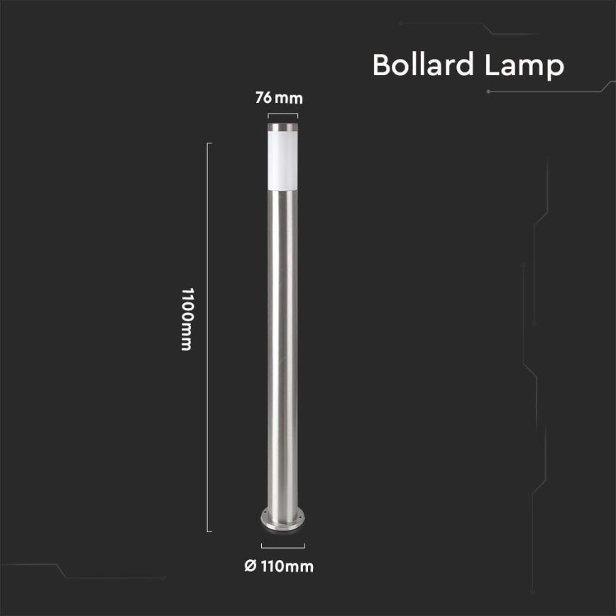 Outdoor lamp 1xE27/60W/230V IP44 110cm matte chrome