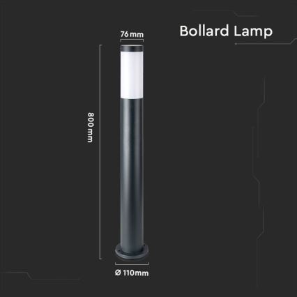 Outdoor lamp 1xE27/60W/230V IP44 80cm black