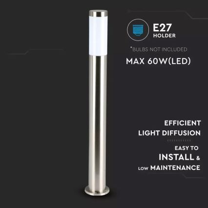 Outdoor lamp 1xE27/60W/230V IP44 80cm matte chrome