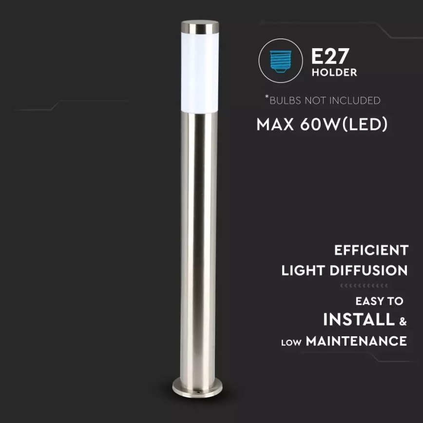 Outdoor lamp 1xE27/60W/230V IP44 80cm matte chrome