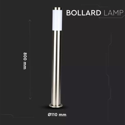 Outdoor lamp 1xE27/60W/230V IP44 80cm matte chrome
