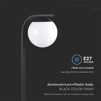 Outdoor lamp 1xE27/60W/230V IP44 black