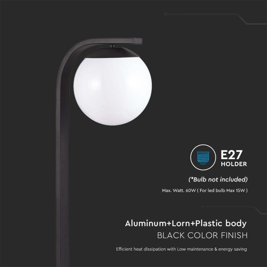 Outdoor lamp 1xE27/60W/230V IP44 black