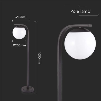 Outdoor lamp 1xE27/60W/230V IP44 black