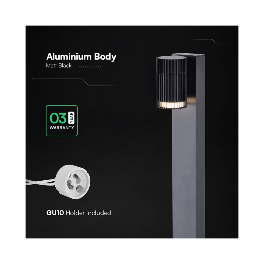 Outdoor lamp 1xGU10/10W/230V IP44 50 cm black