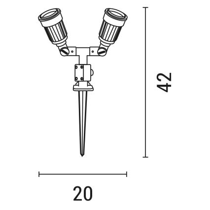 Outdoor lamp 2xE27/15W/230V IP44 black
