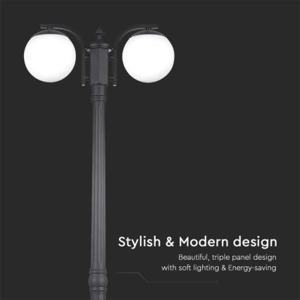 Outdoor lamp 2xE27/60W/230V IP44 199 cm black