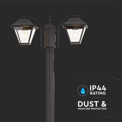 Outdoor lamp 2xE27/60W/230V IP44 232 cm black