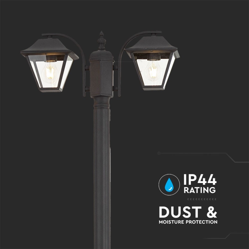 Outdoor lamp 2xE27/60W/230V IP44 232 cm black