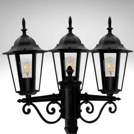 Outdoor lamp 3xE27/20W/230V IP43 2,58 m black