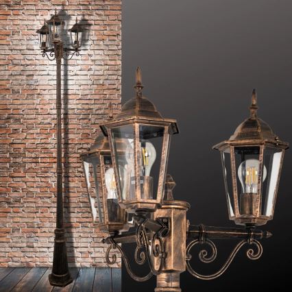 Outdoor lamp 3xE27/20W/230V IP43 2,58 m patina