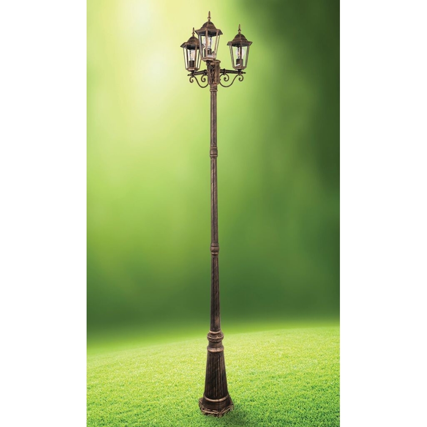 Outdoor lamp 3xE27/20W/230V IP43 2,58 m patina