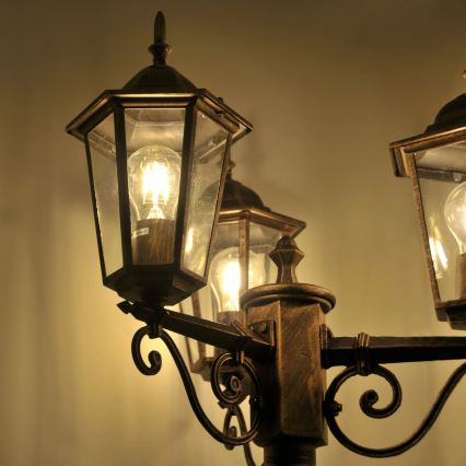 Outdoor lamp 3xE27/20W/230V IP43 2,58 m patina