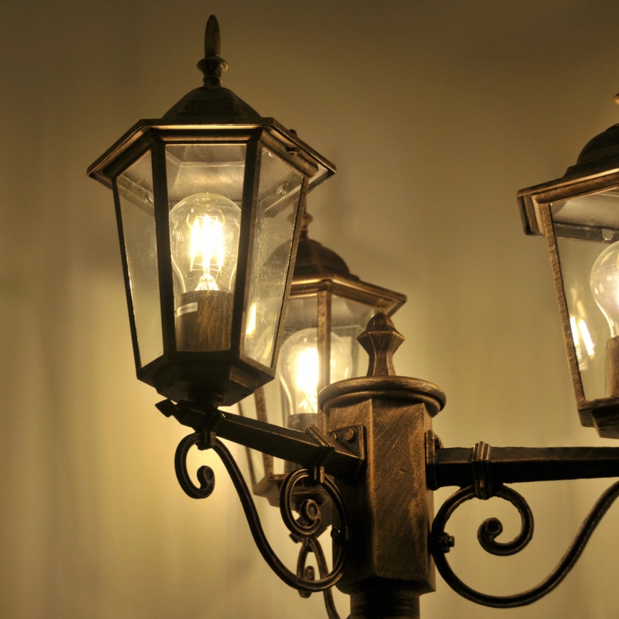 Outdoor lamp 3xE27/20W/230V IP43 2,58 m patina