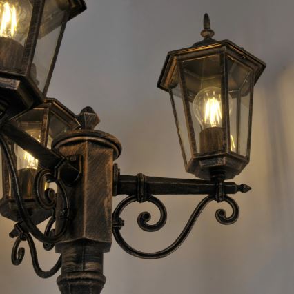 Outdoor lamp 3xE27/20W/230V IP43 2,58 m patina