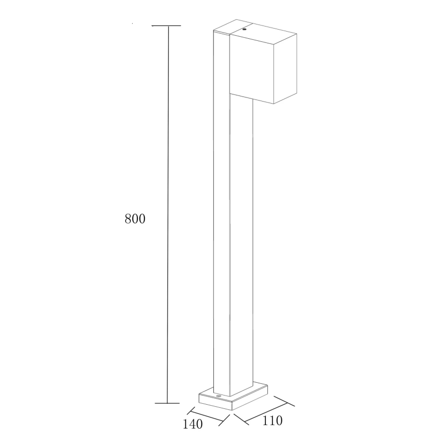 Outdoor lamp BOSTON 1xGU10/10W/230V 80 cm IP54 black