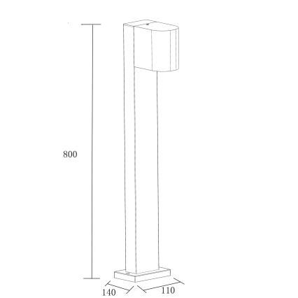 Outdoor lamp BOSTON 1xGU10/10W/230V 80 cm IP54 black