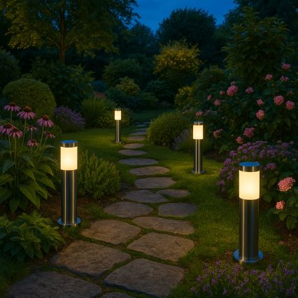 Outdoor lamp BROOKLYN 1xE27/60W/230V 45 cm IP44 matte chrome