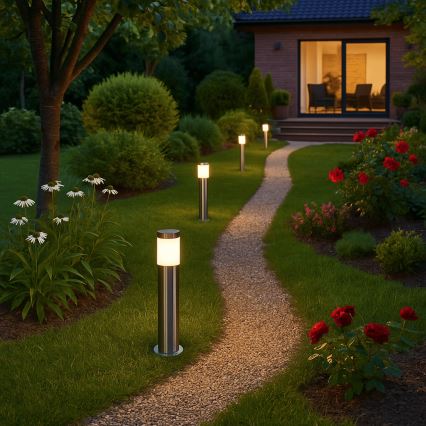 Outdoor lamp BROOKLYN 1xE27/60W/230V 45 cm IP44 matte chrome