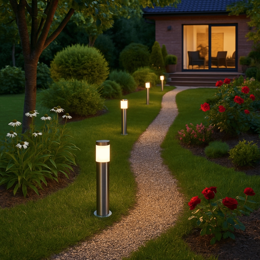 Outdoor lamp BROOKLYN 1xE27/60W/230V 45 cm IP44 matte chrome