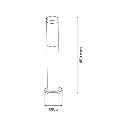Outdoor lamp BROOKLYN 1xE27/60W/230V 45 cm IP44 matte chrome