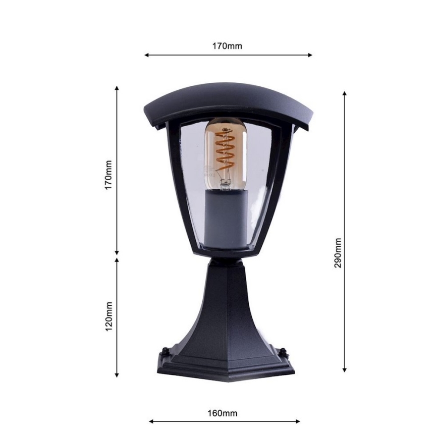 Outdoor lamp FOX 1xE27/40W/230V IP44 black