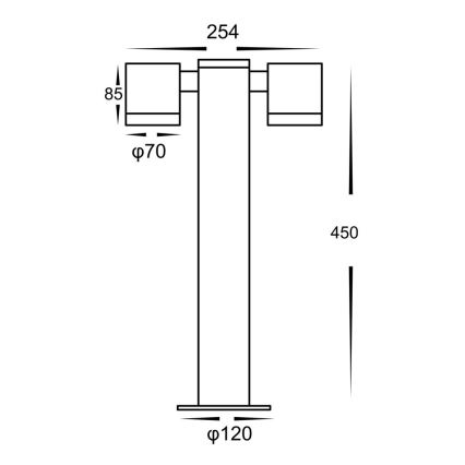 Outdoor lamp KETTO 2xGU10/60W/230V IP44 black