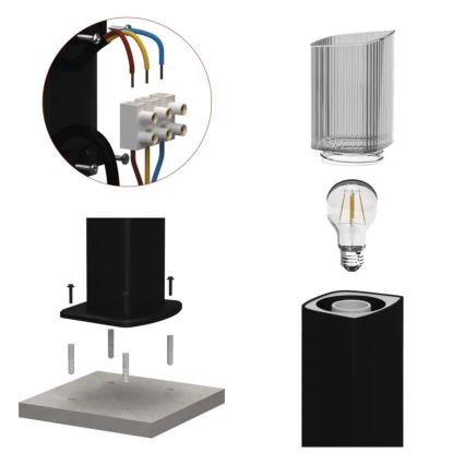 Outdoor lamp LANA 1xE27/25W/230V IP54 75 cm