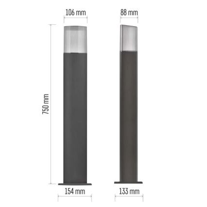Outdoor lamp LANA 1xE27/25W/230V IP54 75 cm
