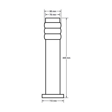 Outdoor lamp LULA 1xE27/11W/230V IP44 stainless steel