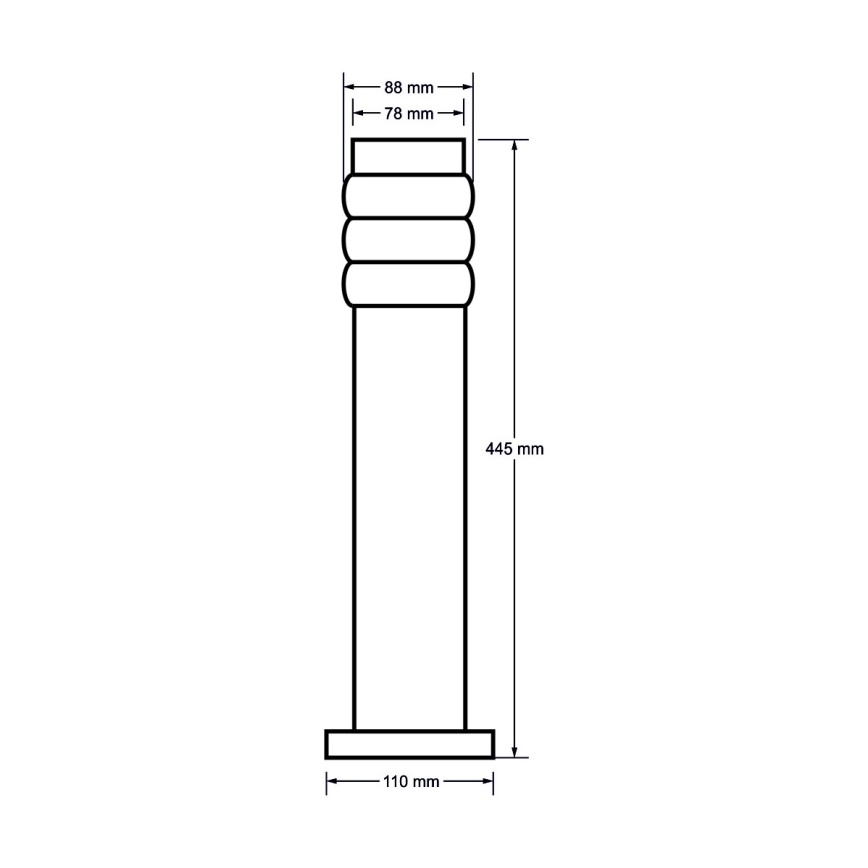 Outdoor lamp LULA 1xE27/11W/230V IP44 stainless steel