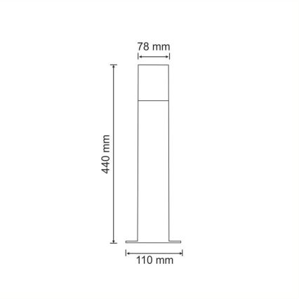 Outdoor lamp NEW YORK 1xE27/12W/230V IP44 44 cm anthracite