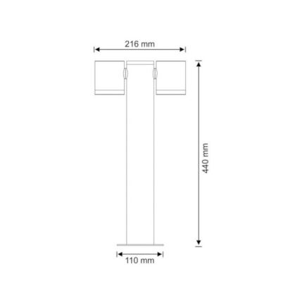 Outdoor lamp PINO 2xGU10/10W/230V IP44 44 cm