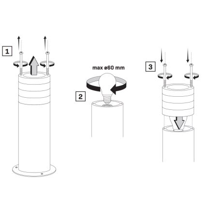 Outdoor lamp RINO 1xE27/12W/230V IP54 44 cm black