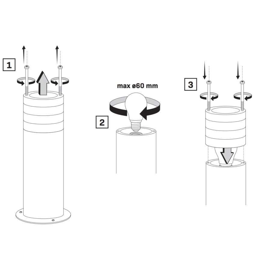 Outdoor lamp RINO 1xE27/12W/230V IP54 44 cm black