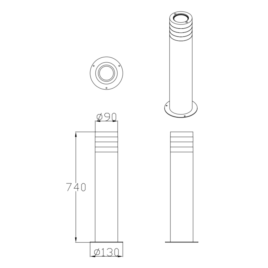 Outdoor lamp RINO 1xE27/12W/230V IP54 74 cm black