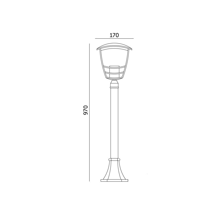 Outdoor lamp TEVIO 1xE27/60W/230V IP54 97 cm black