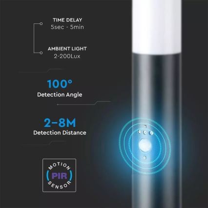 Outdoor lamp with a sensor 1xE27/60W/230V IP44 110cm anthracite