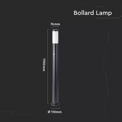 Outdoor lamp with a sensor 1xE27/60W/230V IP44 110cm black