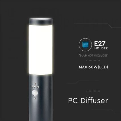Outdoor lamp with a sensor 1xE27/60W/230V IP44 45cm anthracite