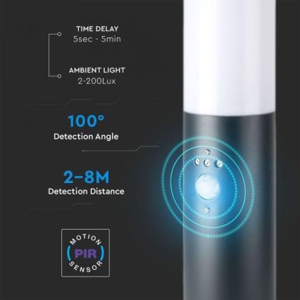 Outdoor lamp with a sensor 1xE27/60W/230V IP44 45cm anthracite