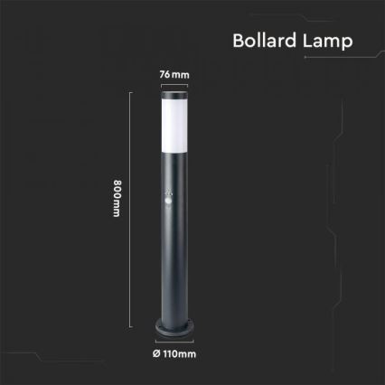 Outdoor lamp with a sensor 1xE27/60W/230V IP44 80cm anthracite