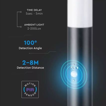 Outdoor lamp with a sensor 1xE27/60W/230V IP44 80cm black