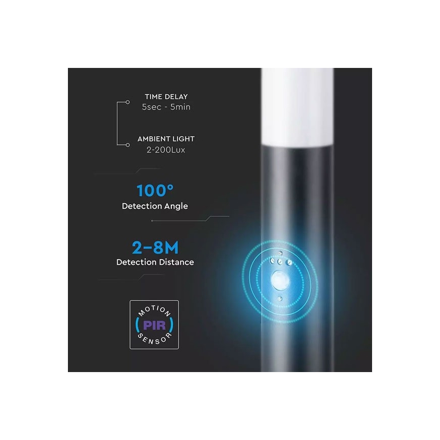 Outdoor lamp with a sensor 1xE27/60W/230V IP44 80cm black