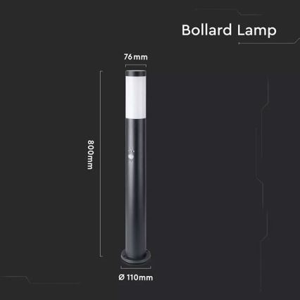 Outdoor lamp with a sensor 1xE27/60W/230V IP44 80cm black